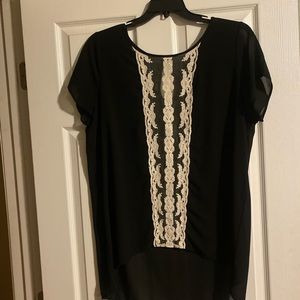 Long black top with lace